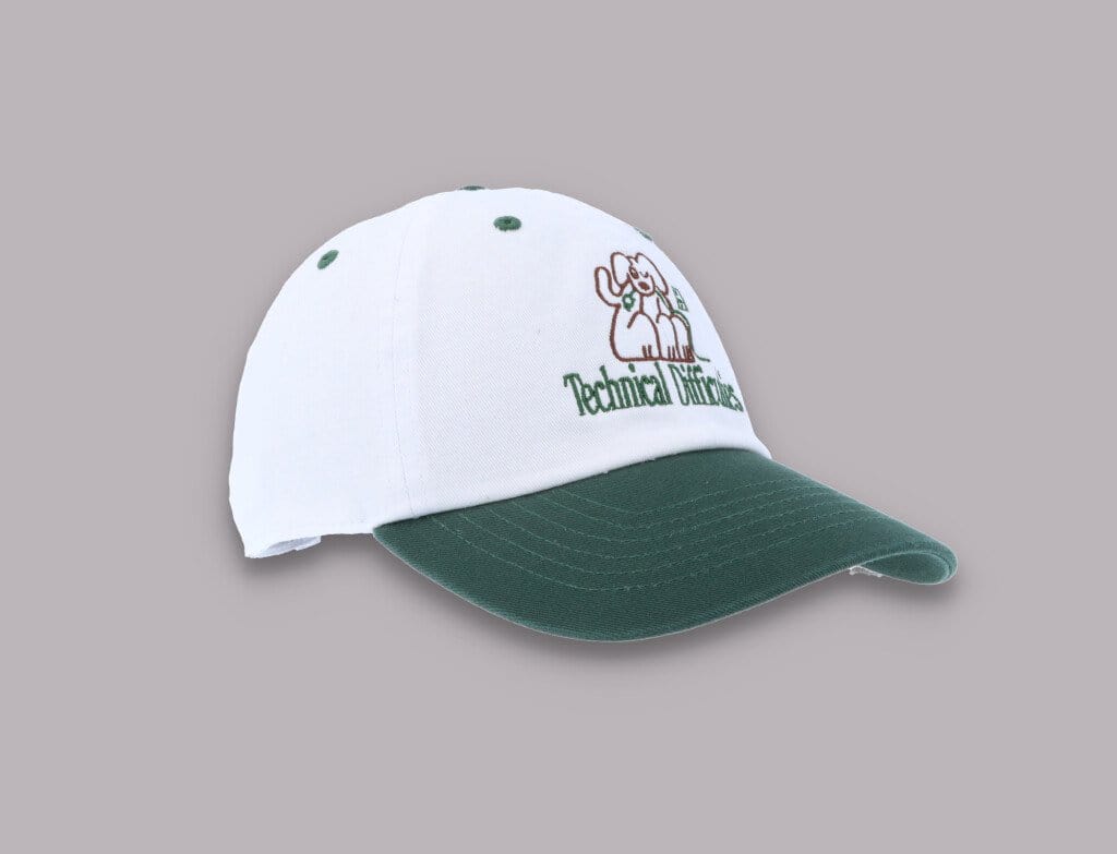 Cap Adjustable Playdude Technical Difficulties Cap White/Green Playdude Adjustable Cap / White / One Size