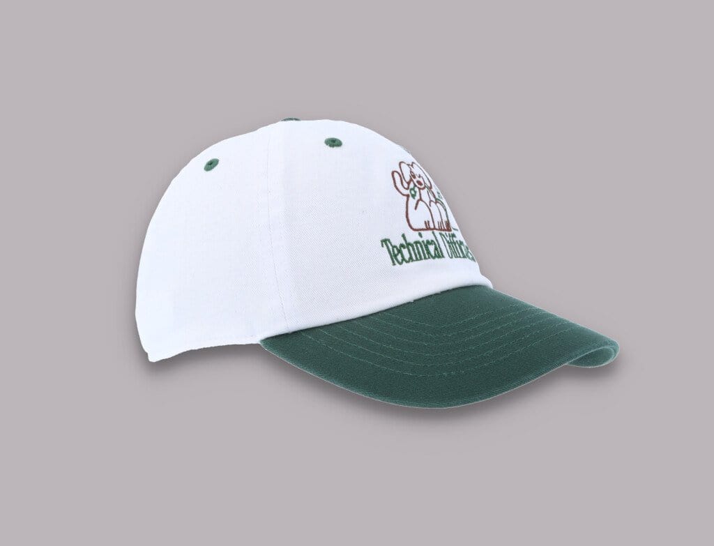 Cap Adjustable Playdude Technical Difficulties Cap White/Green Playdude Adjustable Cap / White / One Size