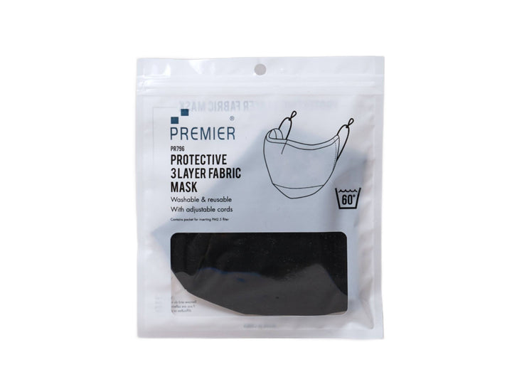 Accessorie Face Mask Black Face Mask Washable Premier Facemask / Black / One Size