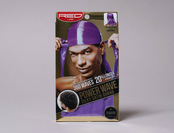 Beanie Durag Kiss Power Wave Silky Satin Durag Purple Red by Kiss Durag / Purple / One Size
