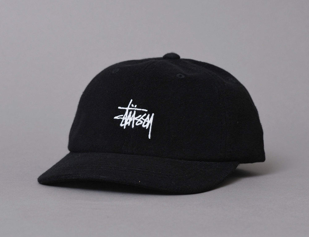 Cap Adjustable Stussy Stock Terry Cloth Low Pro Cap Black Stussy Adjustable Cap Cap / Black / One Size