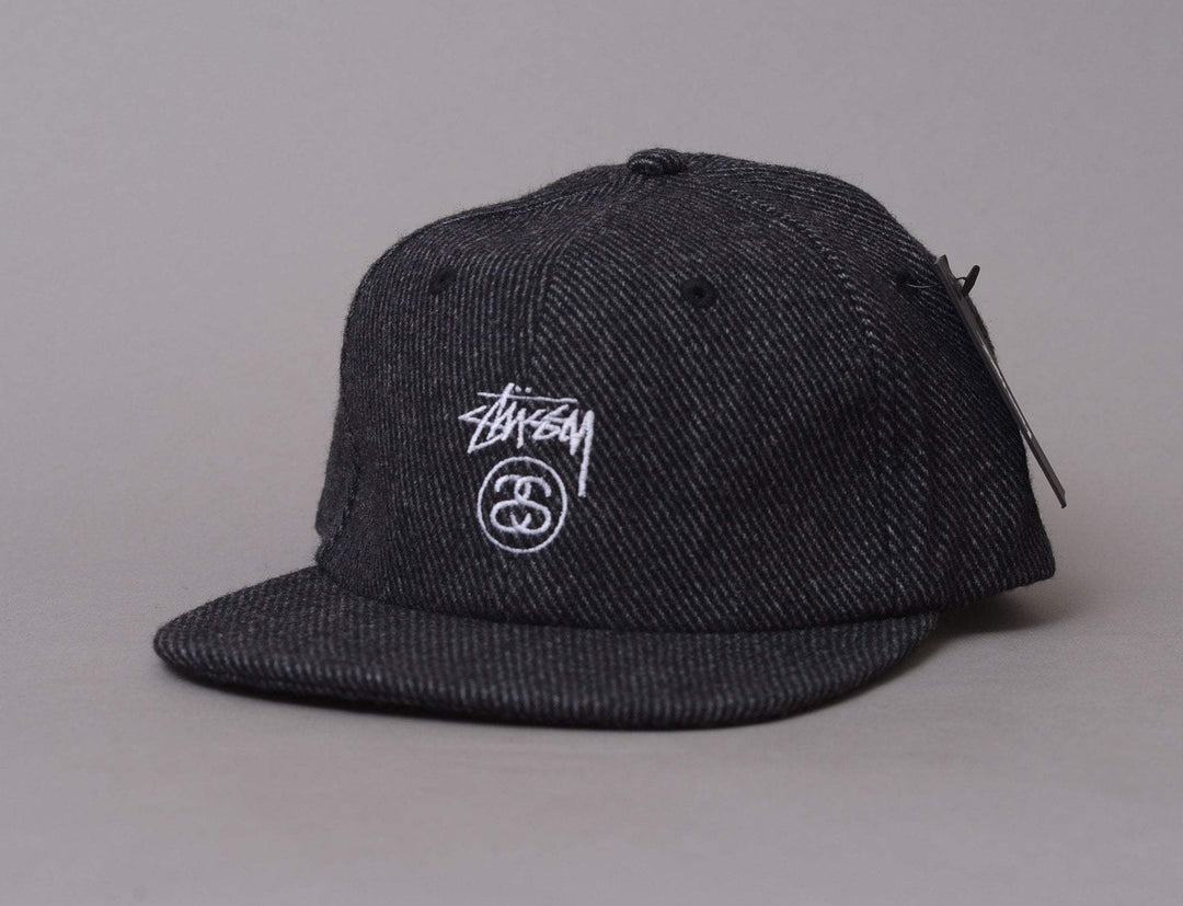 Cap Adjustable Stussy Stock Lock Wool Strapback Cap Charcoal Stussy Adjustable Cap Cap / Grey / One Size