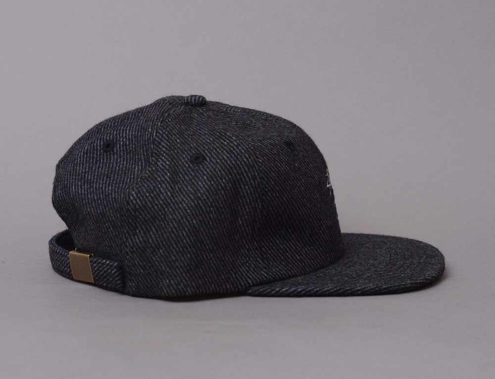 Cap Adjustable Stussy Stock Lock Wool Strapback Cap Charcoal Stussy Adjustable Cap Cap / Grey / One Size