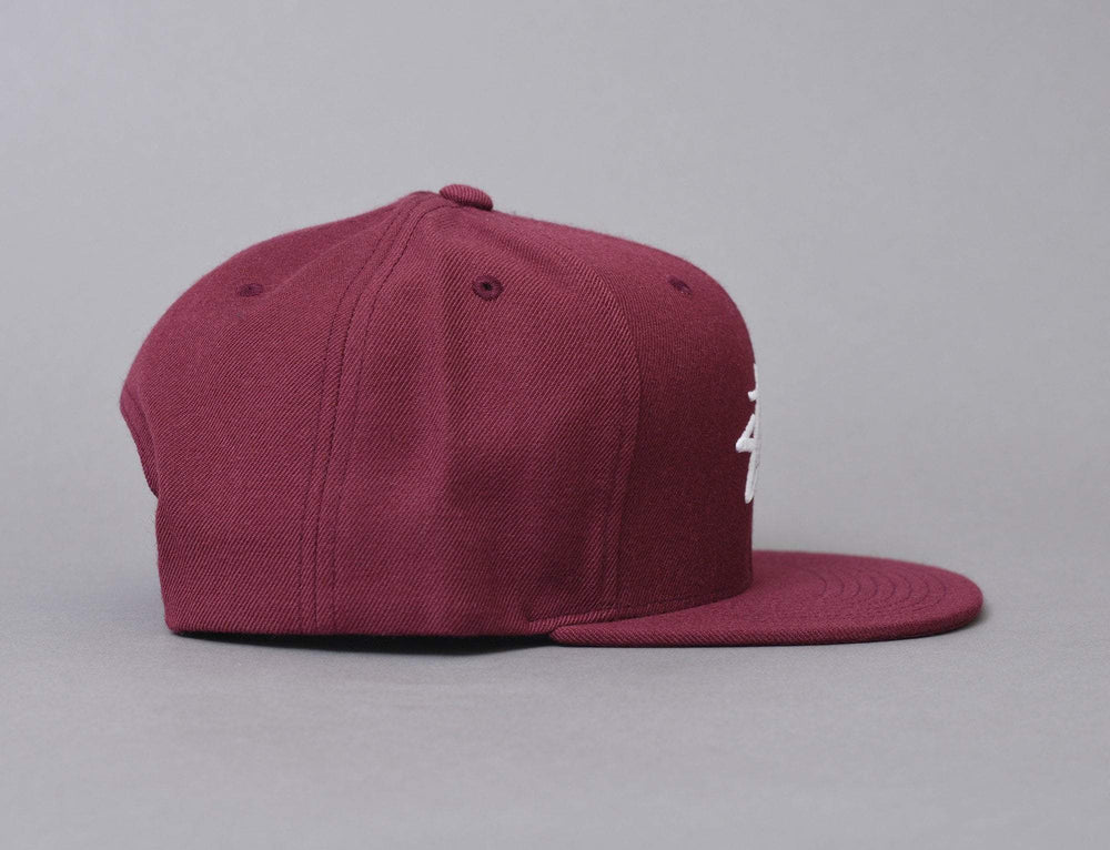 Cap Snapback Stussy Stock Snapback Cap Maroon Stussy Snapback Cap / Red / One Size