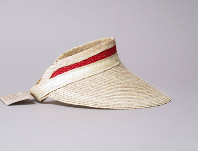 Cap Headband Sun Clip Visor Barn Palm Straw Red/Natural Sun Hats Visor Cap / Beige / One Size