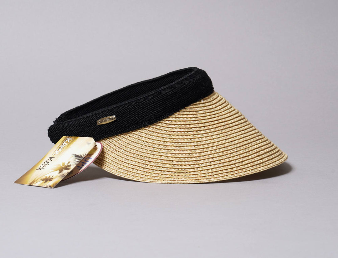 Cap Headband Sun Visor Clip Braided Toyo Clip Beige Sun Hats Visor Cap / Beige / One Size