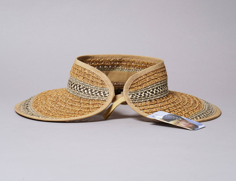 Cap Headband Sun Visor Hat Mix Braid Natural Sun Hats Visor Cap / Brown / One Size