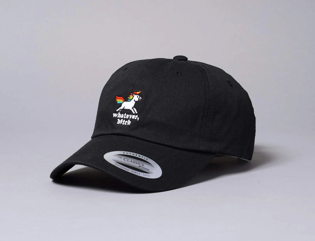 Cap Adjustable Whatever Dad Cap Black Turn Up Adjustable Cap / Black / One Size