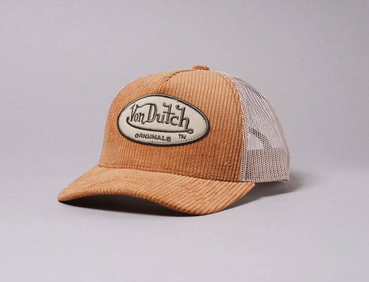 Cap Trucker Von Dutch Trucker Cap Corduroy Brown/Beige Von Dutch Trucker Cap / Brown / One Size (55-60 cm)