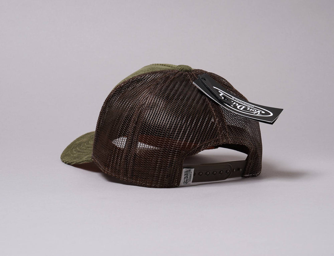 Cap Trucker Von Dutch Trucker Cap Corduroy Green/Brown Von Dutch Trucker Cap / Green / One Size (55-60 cm)