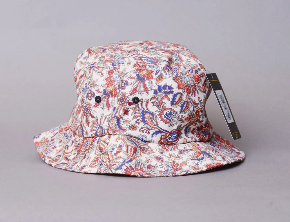 Hat Bucket Flexfit Bucket Hat Flower Print Yupoong Bucket Hat / Beige / One Size