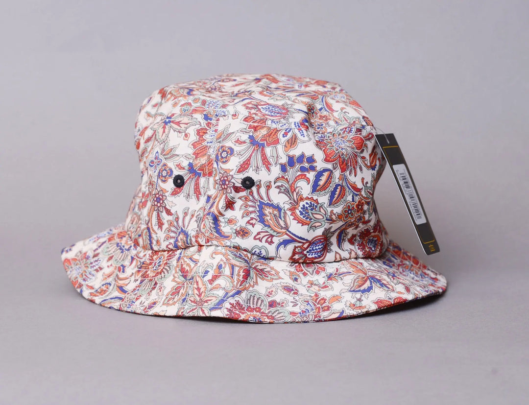 Hat Bucket Flexfit Bucket Hat Flower Print Yupoong Bucket Hat / Beige / One Size