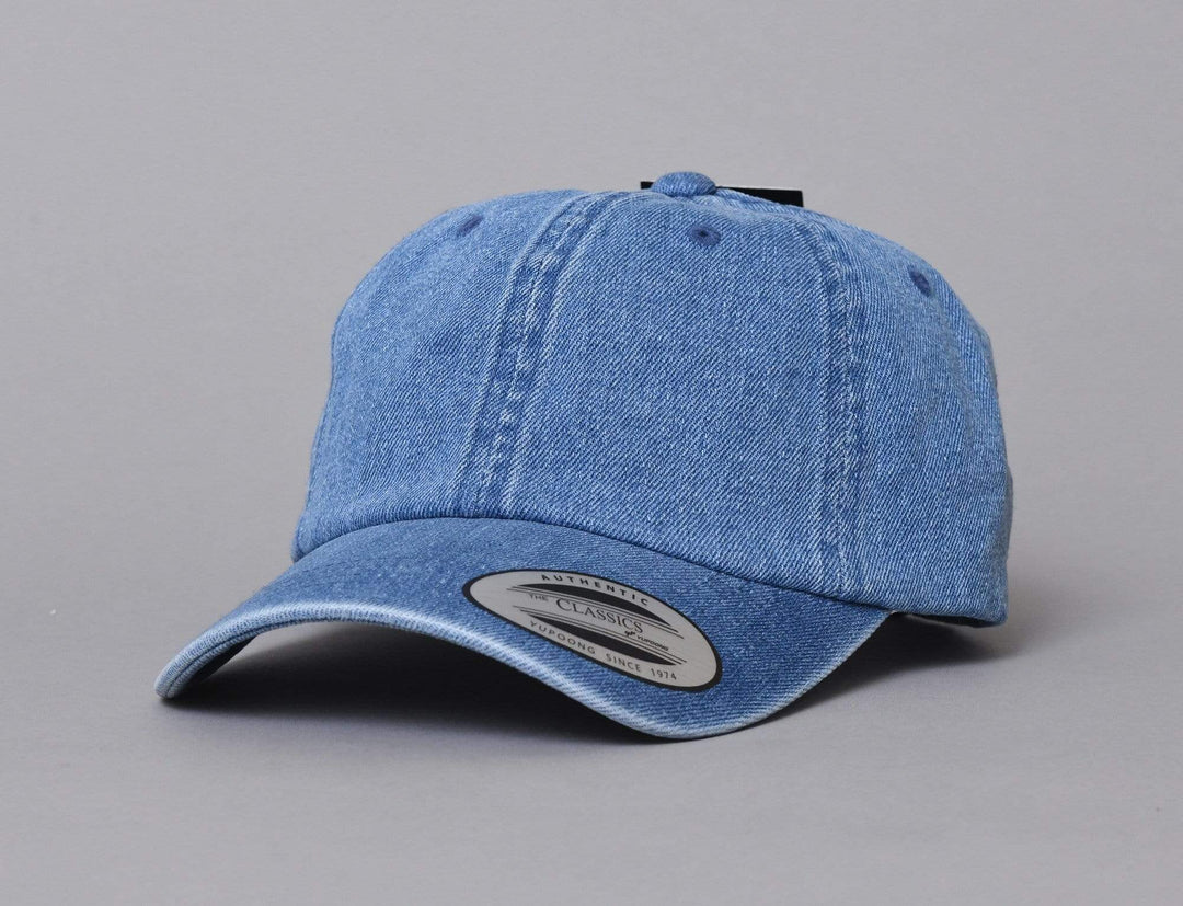 Cap Adjustable Denim Dad Cap Low Profile - Yupoong Yupoong Adjustable Cap Cap / Blue / One Size (55-61 cm)