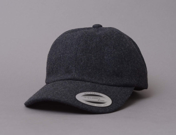 Cap Adjustable FLow Profile Melton Wool Dad Cap Flexfit 6245MW Dark Grey Yupoong Adjustable Cap Cap / Grey / One Size (55-61 cm)