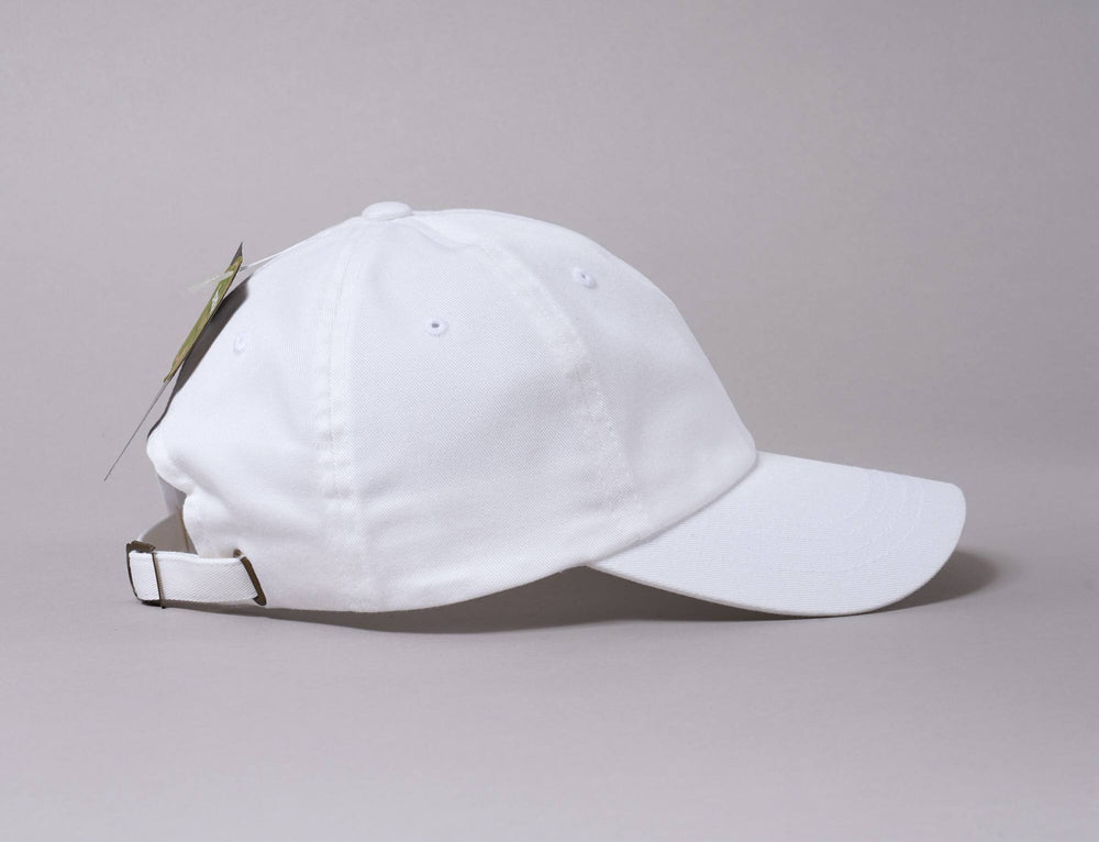 Cap Adjustable Hvit Dad Cap Økologisk Bomull Yupoong Adjustable Cap / White / One Size (55-61 cm)