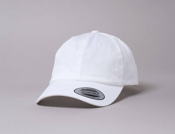 Cap Adjustable Hvit Dad Cap Økologisk Bomull Yupoong Adjustable Cap / White / One Size (55-61 cm)