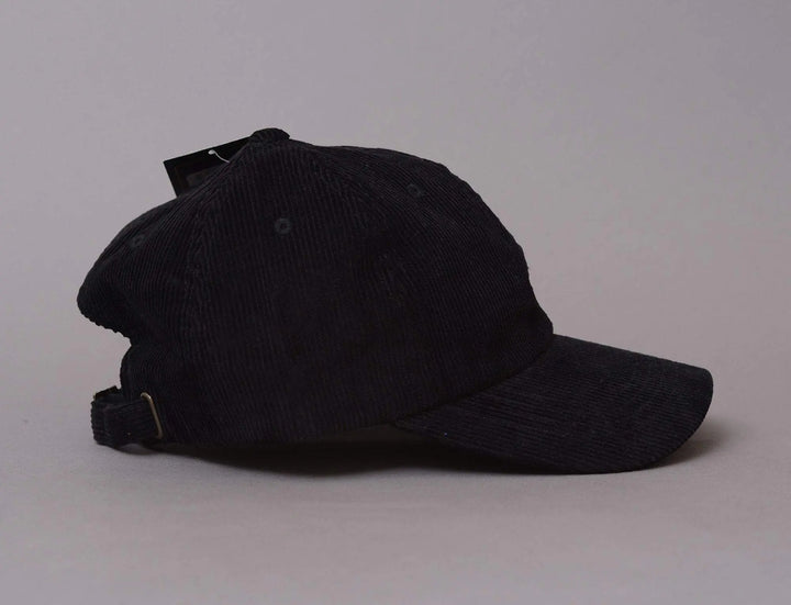 Cap Adjustable Low Profile Corduroy Cap Flexfit 6245CD Black Yupoong Adjustable Cap Cap / Black / One Size