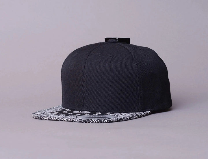 Cap Snapback Yupoong 6089BD Bandana Snapback Black Yupoong Snapback Cap / Black / One Size