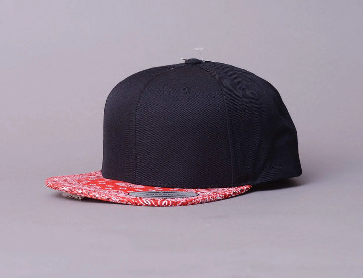 Cap Snapback Yupoong 6089BD Bandana Snapback Black/Red Yupoong Snapback Cap / Black / One Size