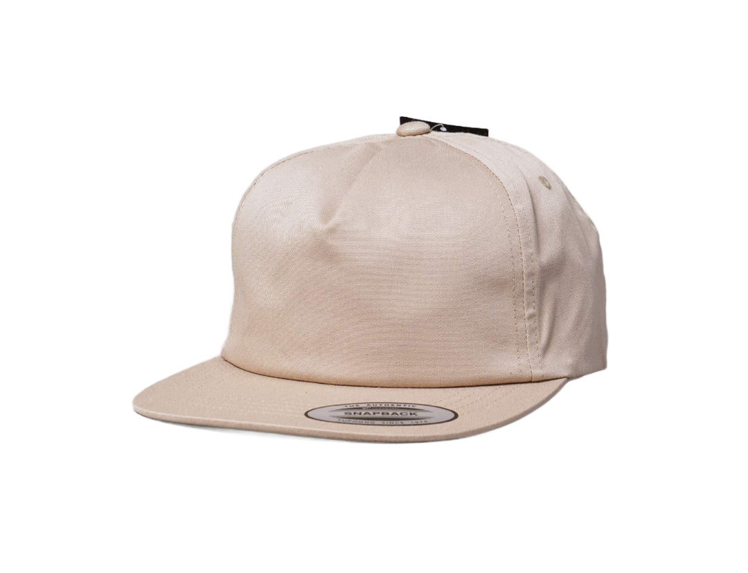 Cap Snapback Yupoong 6502 Unstructured 5-Panel Snapback Cap Khaki Yupoong Snapback Cap / Beige / One Size